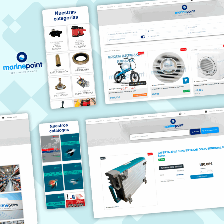 Tienda online de Marine Point desarrollada con Plugcore